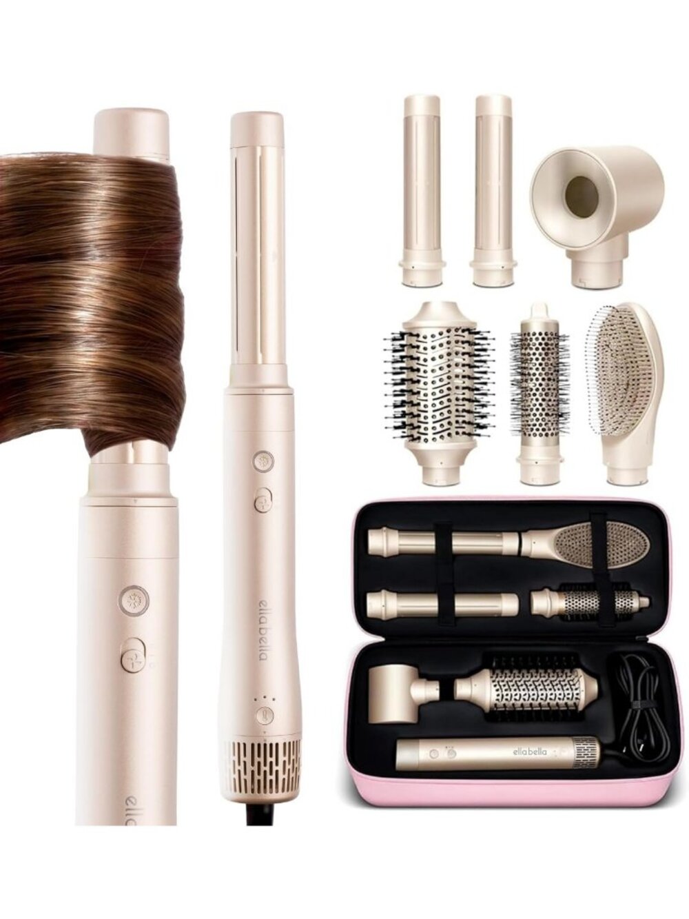 6-in-1 Hot Air Styler & Straightener - Fast Drying, Versatile Hair Tool